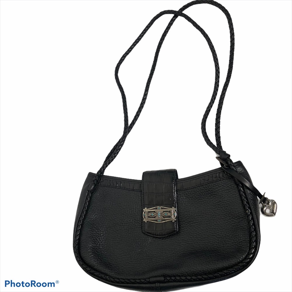 Brighton Black Handbag with Turquoise Accents